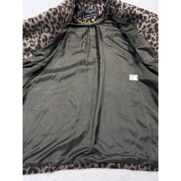Helene Berman Anthropology Leopard Faux Fur Crop Jacket Mod Y2K Fall2025 Sz 2 - Picture 7 of 8